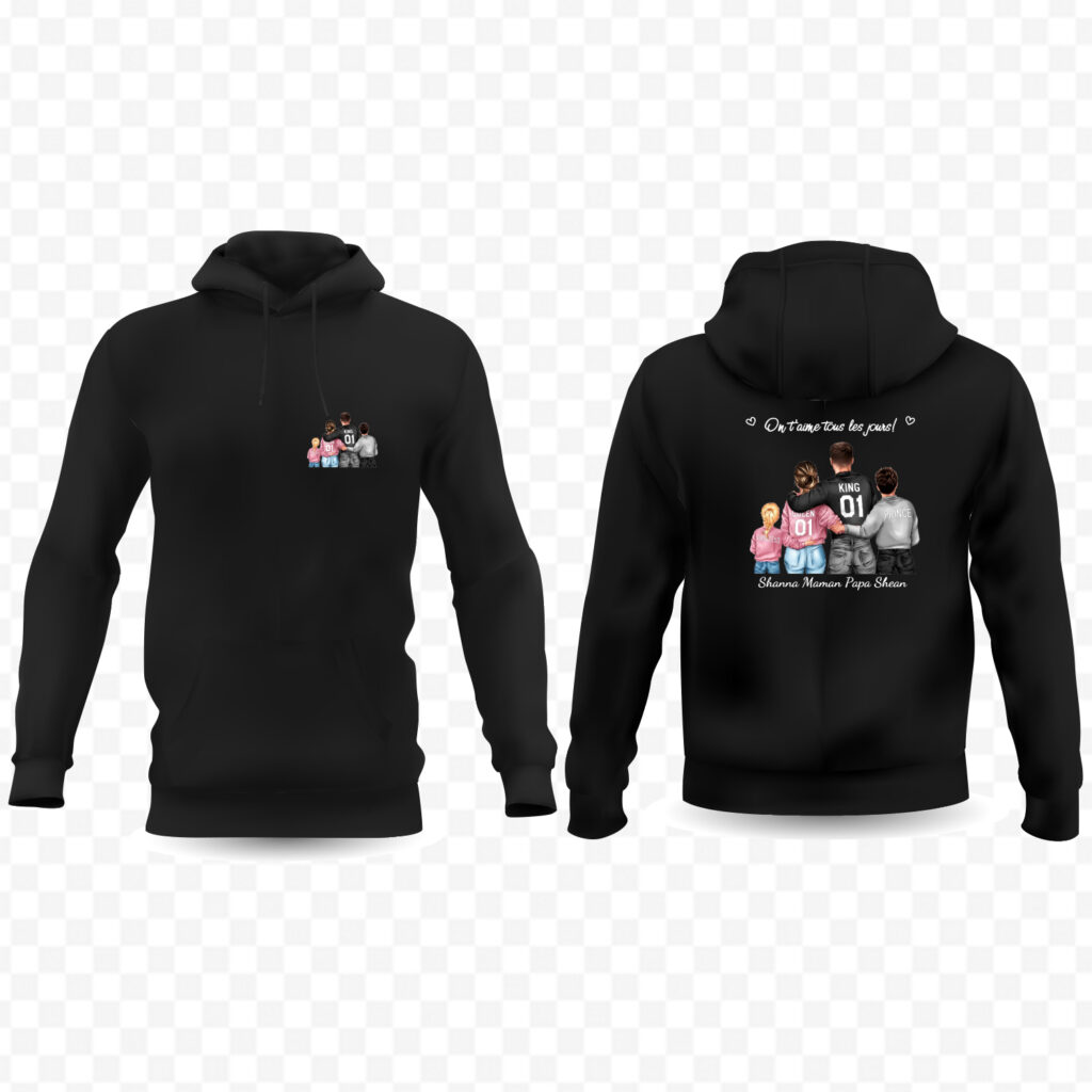 Sweat-Shirt à capuche personnalisé - Noir taille M